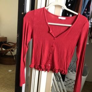 Don’t Ask Why long sleeved ruffle crop top